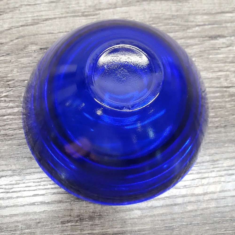 Vintage Kosta Boda Art Glass Votive Heavy Candle Holder Cobalt Blue 4